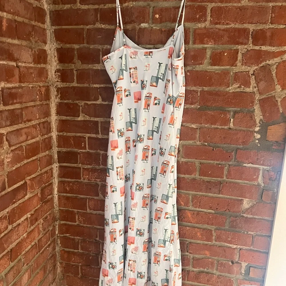 The A&F Julia Slip Maxi Dress - Light Blue Pattern